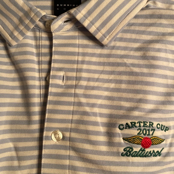 Dunning Golf Striped Baltusrol Carter Cup Shirt Size L - Picture 2 of 6
